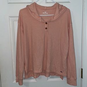 Hollister pink/salmon waffle knit long sleeve